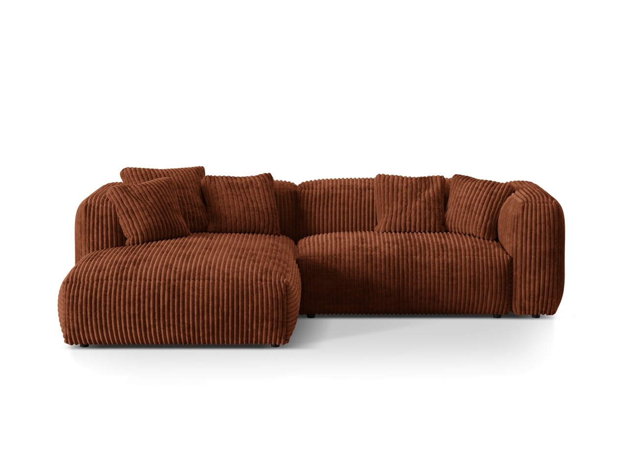 Coltar modular stanga 2 locuri, Martina-212, Micadoni Home, 283x176x75 cm, velur, caramiziu Colțare
